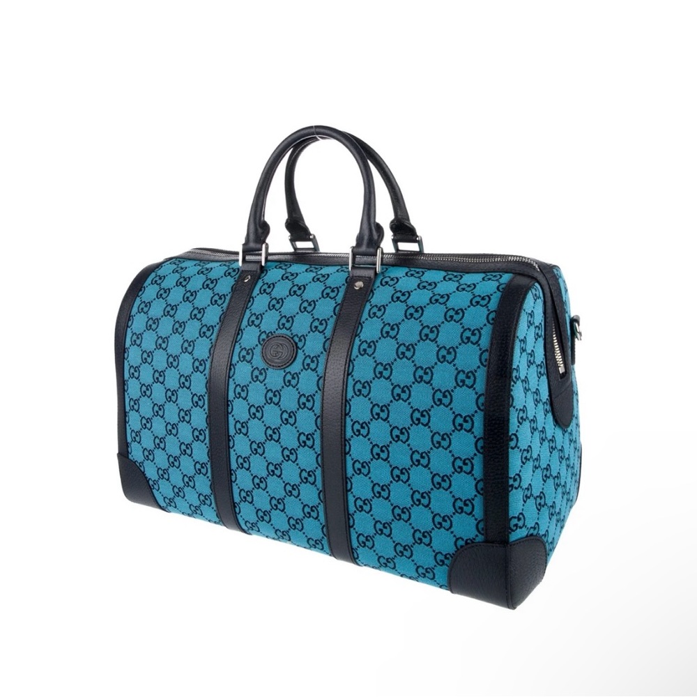 Blue GG canvas duffle bag